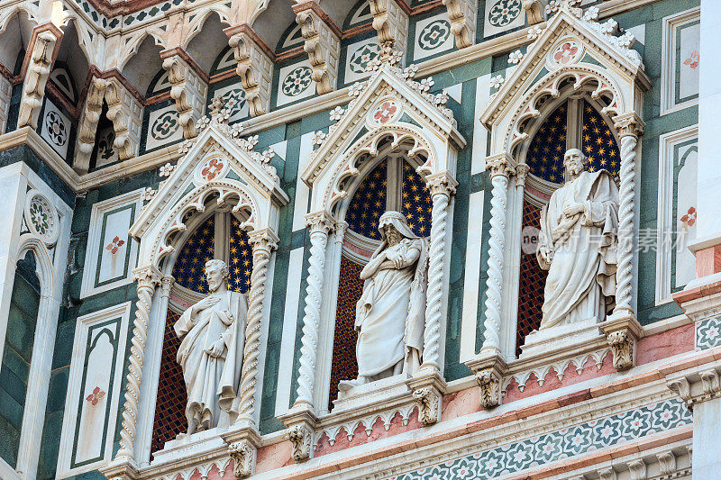 佛罗伦萨大教堂立面细节，托斯卡纳，意大利