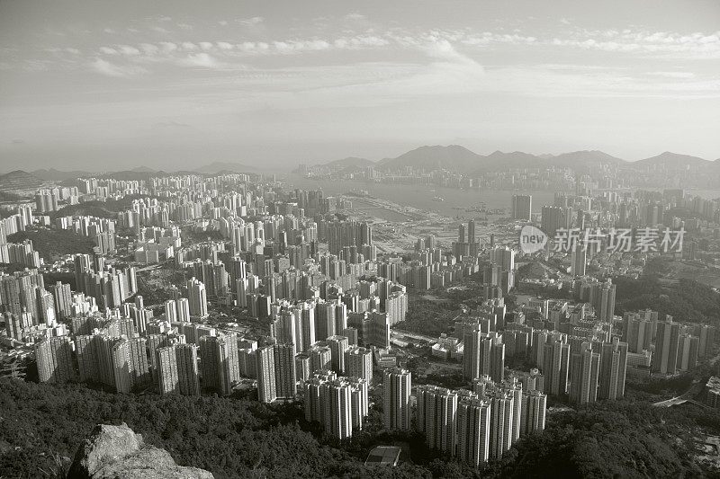 从狮子山眺望香港城市风光