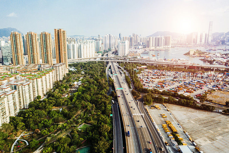 香港货柜码头及公路