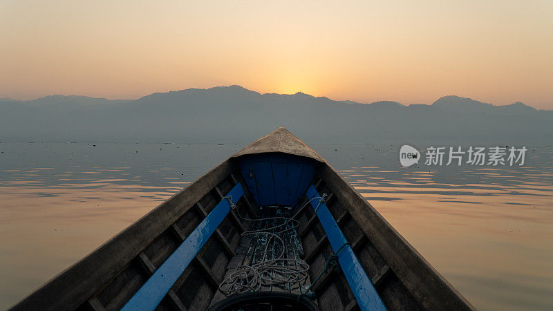 缅甸nyanggshwe茵莱湖的小船视角