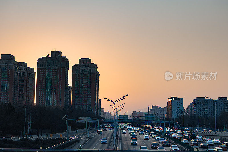 北京晚上的交通拥堵
