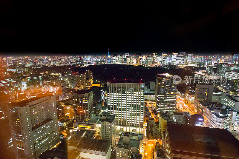 东京夜景从高层建筑东京夜景