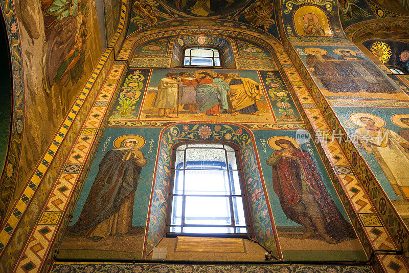 圣彼得堡东正教大教堂内部的马赛克