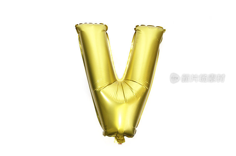 金色字母箔气球字母V