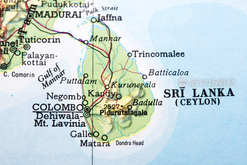 斯里兰卡地图(锡兰)