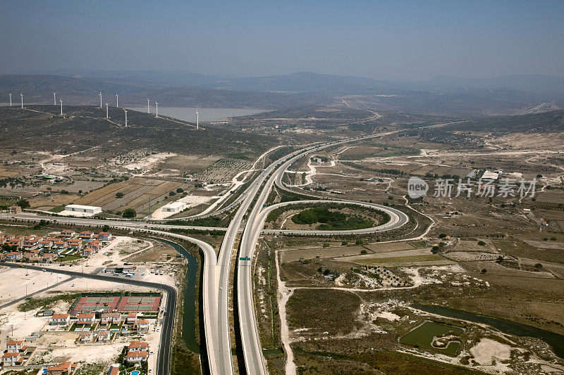 运输公路的鸟瞰图