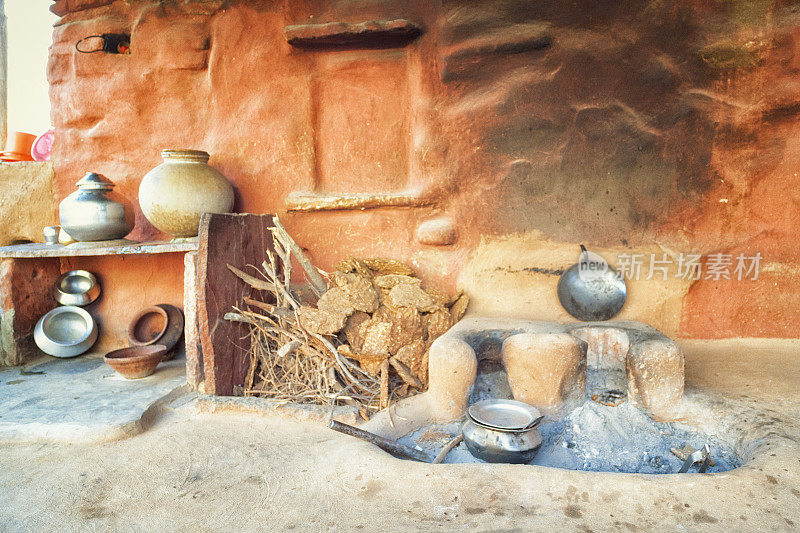 印度农村的传统厨房