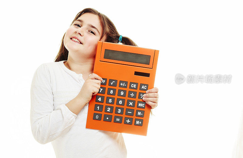 可爱女孩和计算器