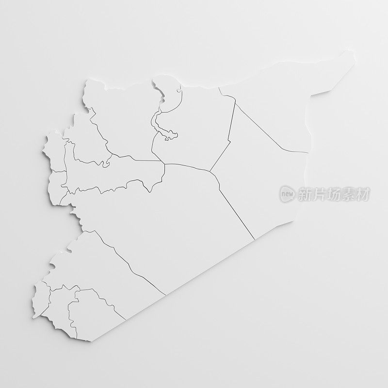 以孤立的背景绘制的叙利亚国家地图