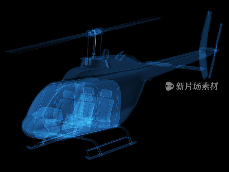 3D草图建筑x射线图像直升机