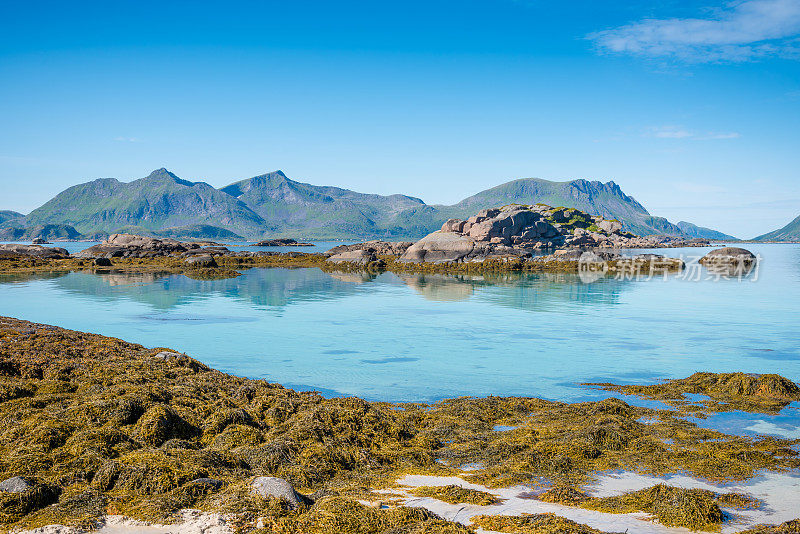 挪威罗浮敦群岛全景，日落美景