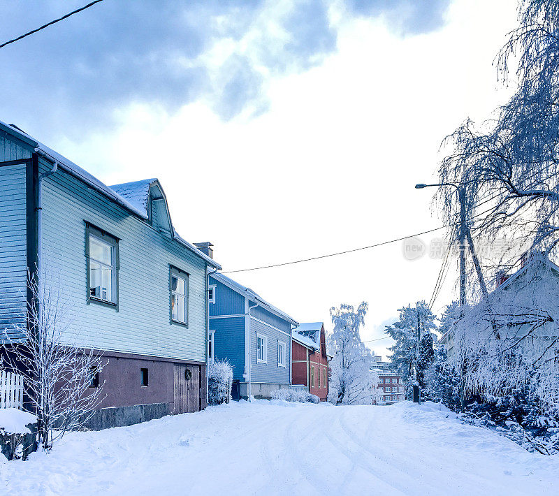 典型的北欧郊区，坦普雷，芬兰
