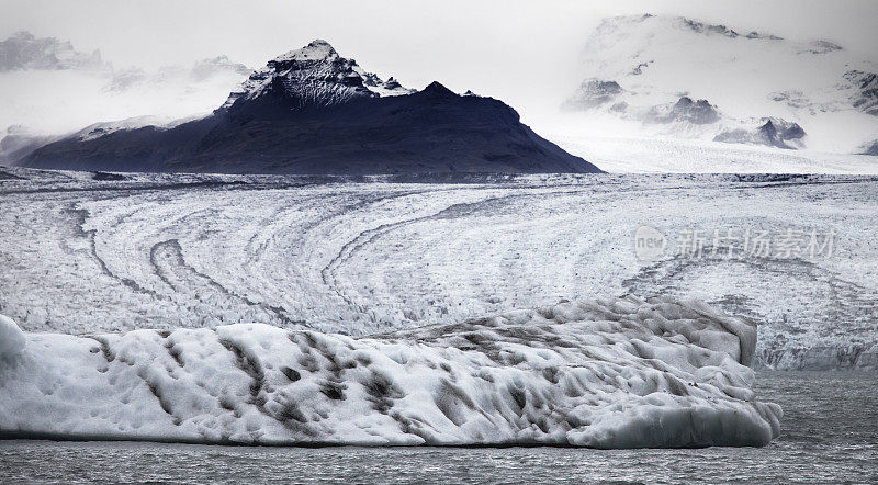 冰岛的Jokulsarlon礁湖冰山