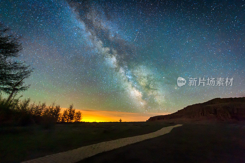 夜景银河系背景