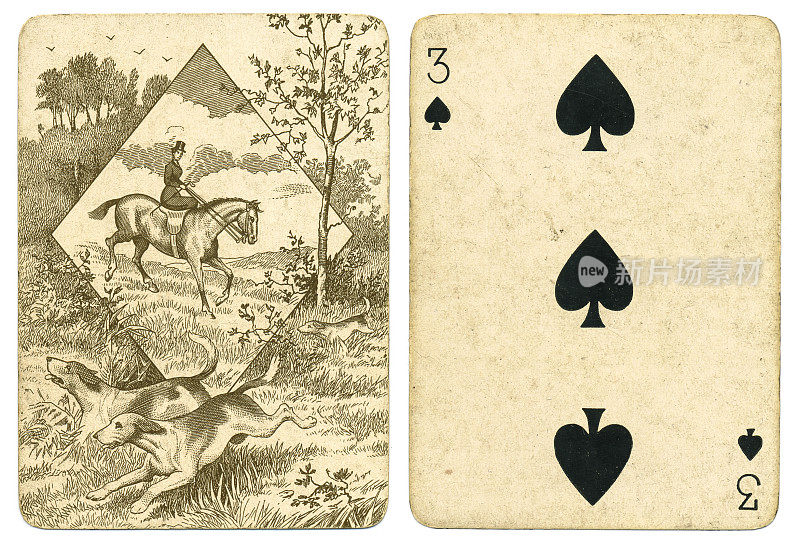 十九世纪维多利亚时期的扑克牌狐狸猎回设计