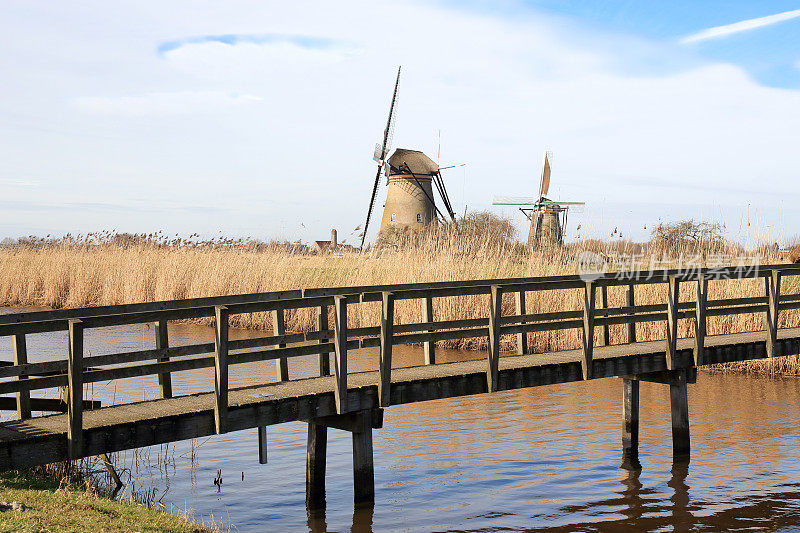 风车在Kinderdijk