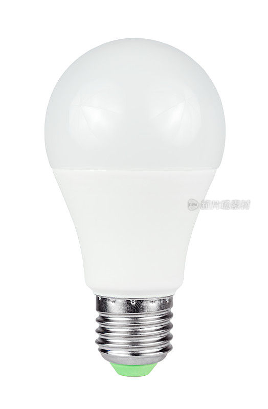 LED灯泡隔离在白色背景。Led灯泡节能技术。Greenlight能量。