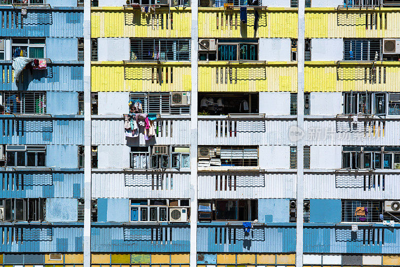 香港九龙高密度的公共住宅