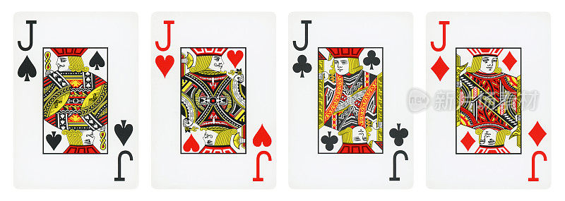 扑克牌中的四张j，孤立的