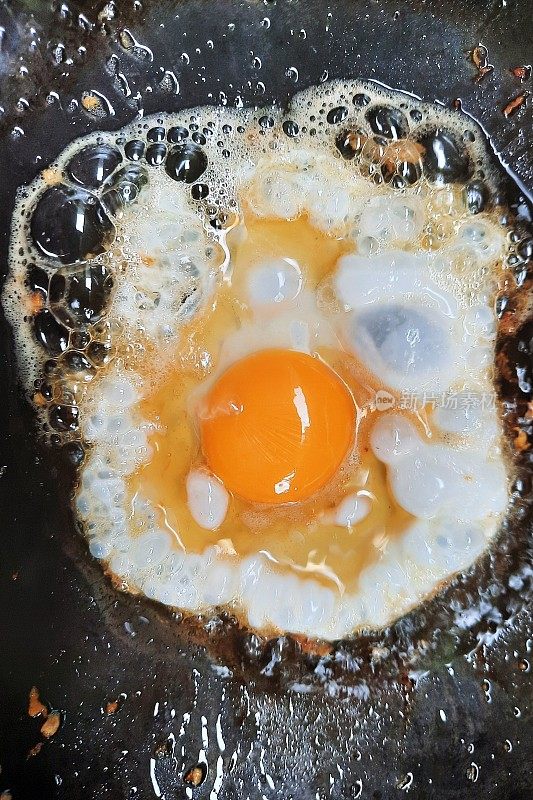 用平底锅煎鸡蛋。