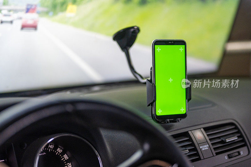 车载智能手机带有绿色屏幕的GPS