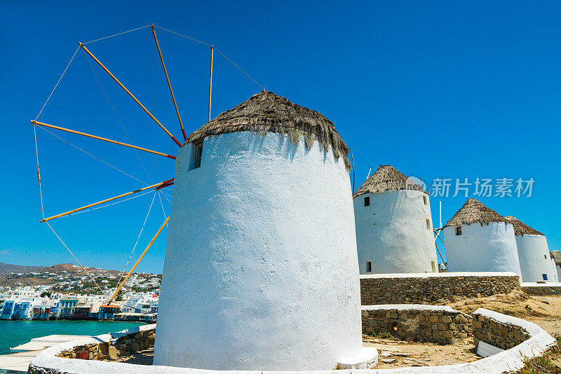 希腊米科诺斯岛，米科诺斯镇的老风车