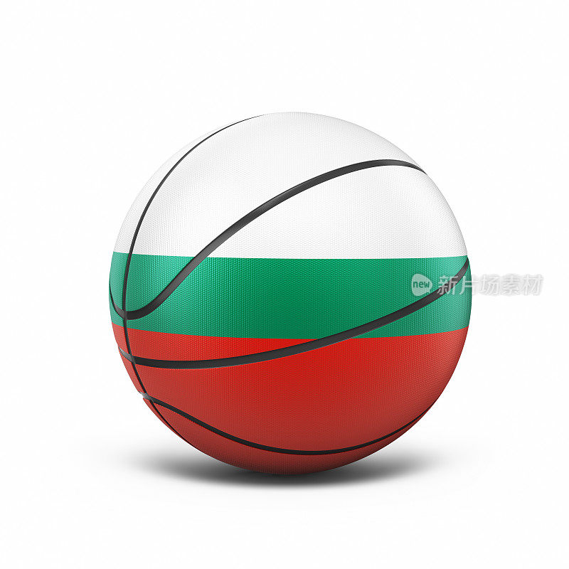 保加利亚国旗篮球，对象+阴影剪辑路径