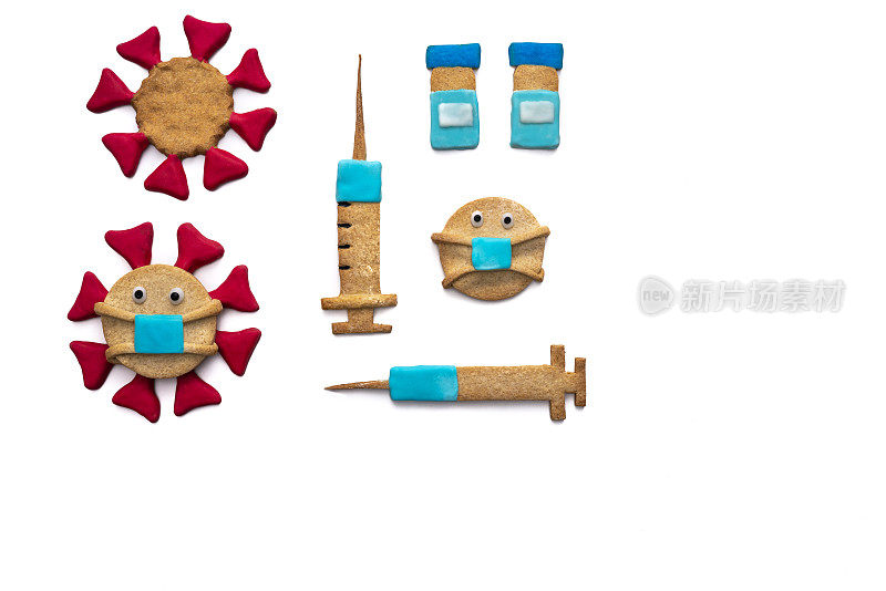 新型冠状病毒疫苗概念饼干