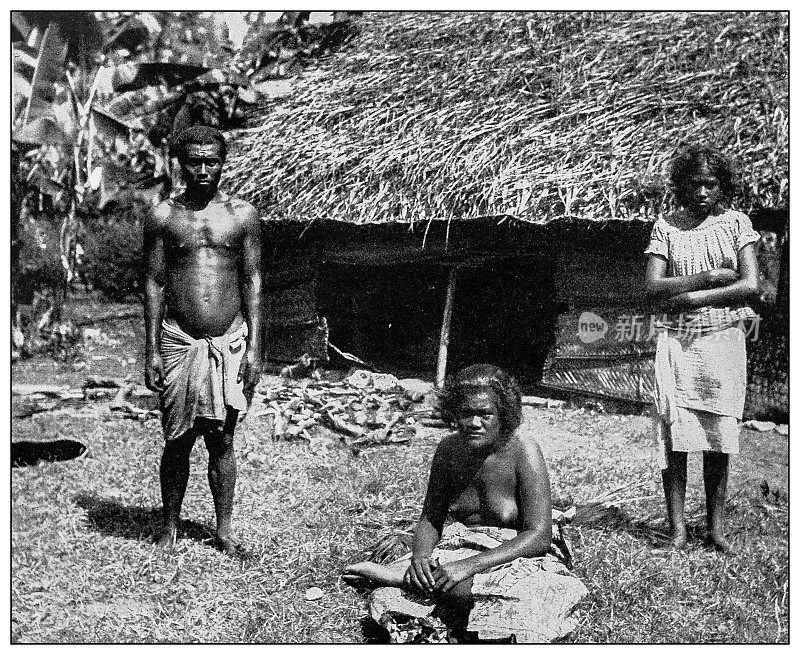 古董黑白照片:帕果帕果，图图伊拉岛