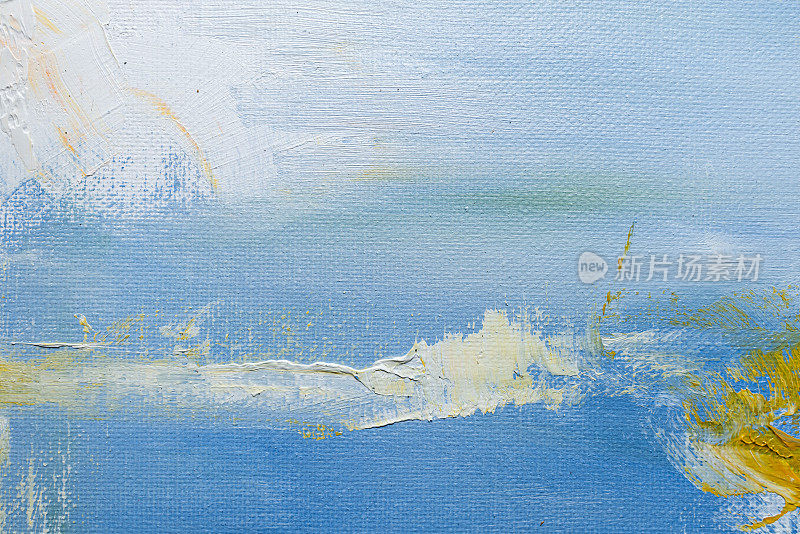 油画抽象艺术-云与太阳