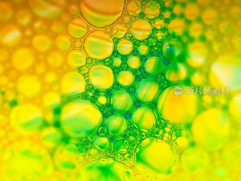 气泡发光，光滑的彩色气泡作为舒缓的抽象
