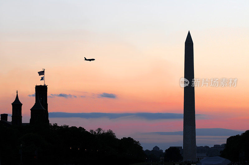 日落后的华盛顿地平线