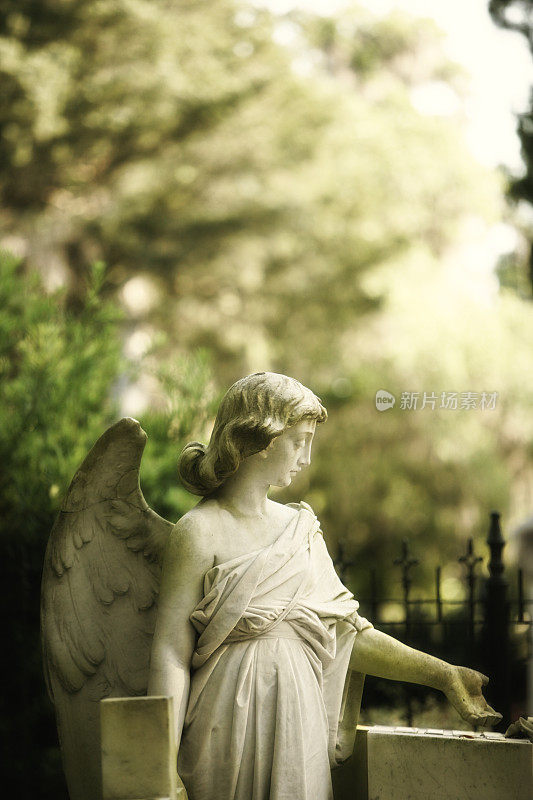 墓地的天使雕像