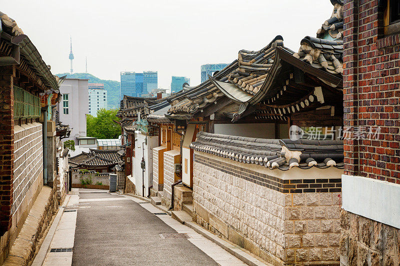 首尔北川韩屋村街景全景图