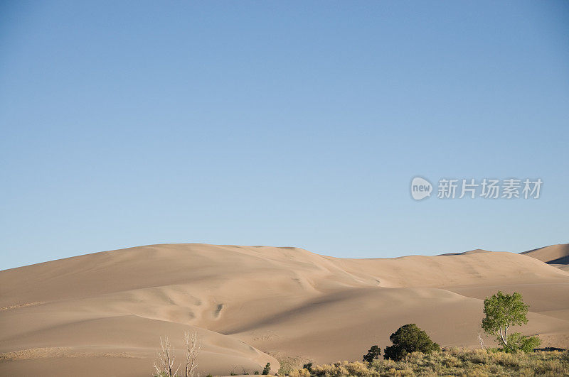 沙漠沙丘和蓝天