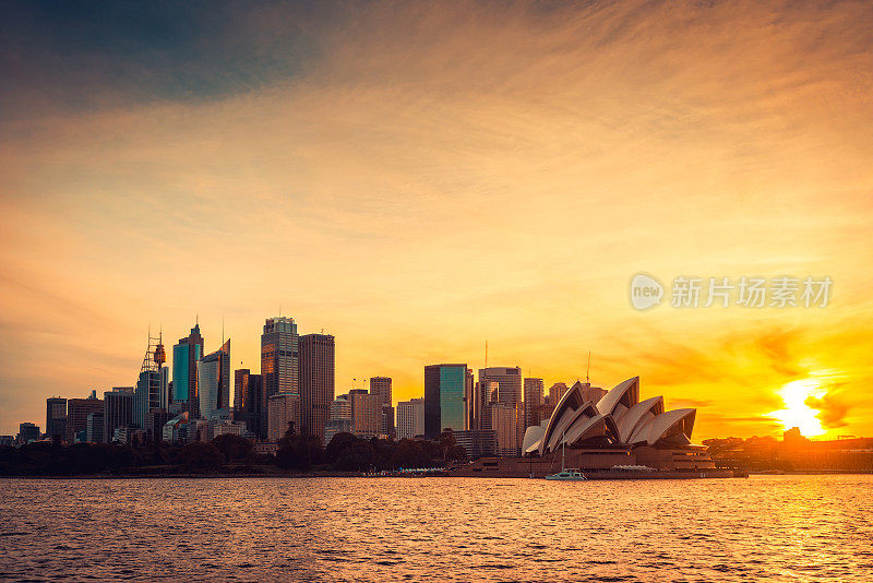 日落时的悉尼城市景色