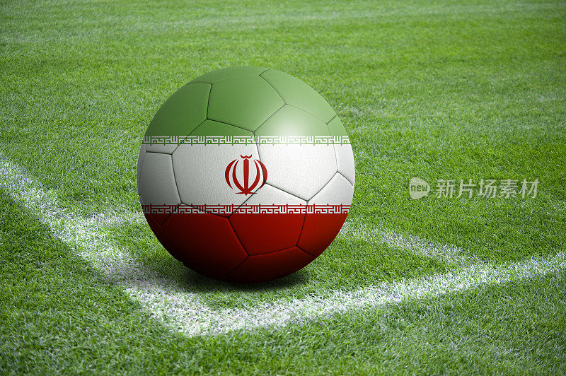 带有伊朗国旗的足球