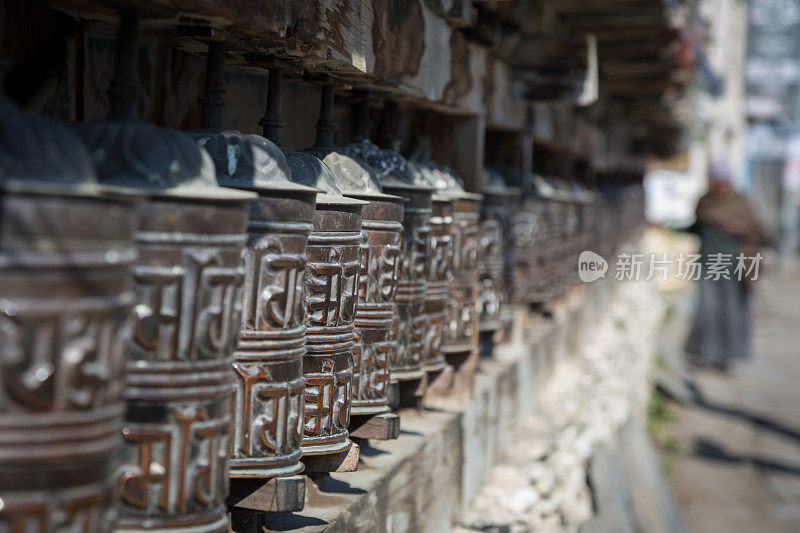 藏传佛教经轮，尼泊尔