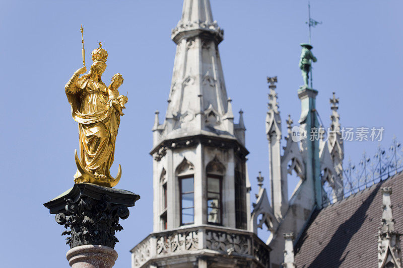 慕尼黑玛丽广场上的圣玛丽圆柱