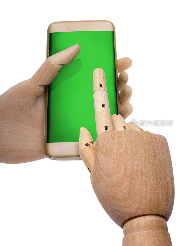 绿色屏幕手持智能手机