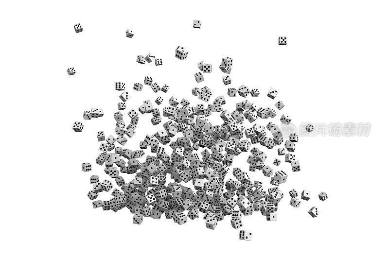3D骰子在白色背景股票照片