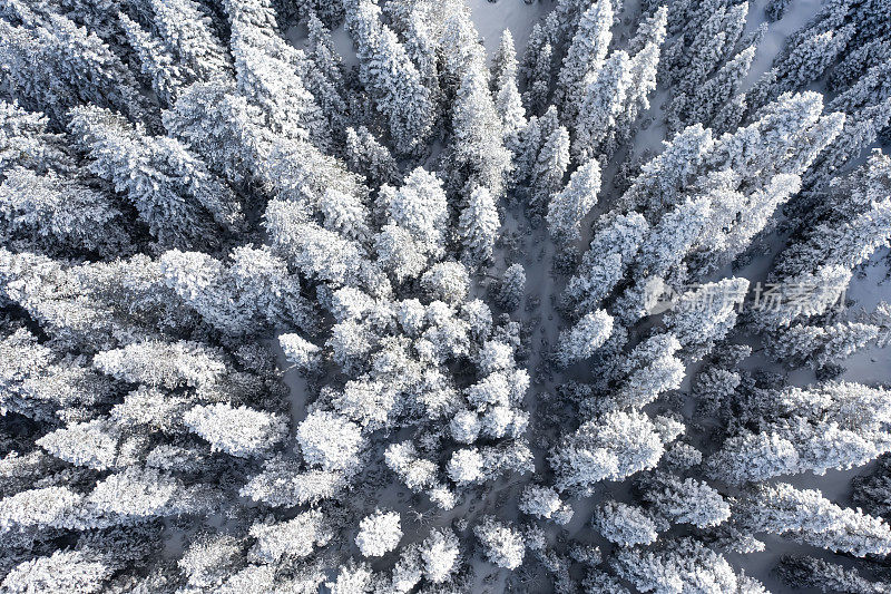 无人机拍摄的雪山鸟瞰图