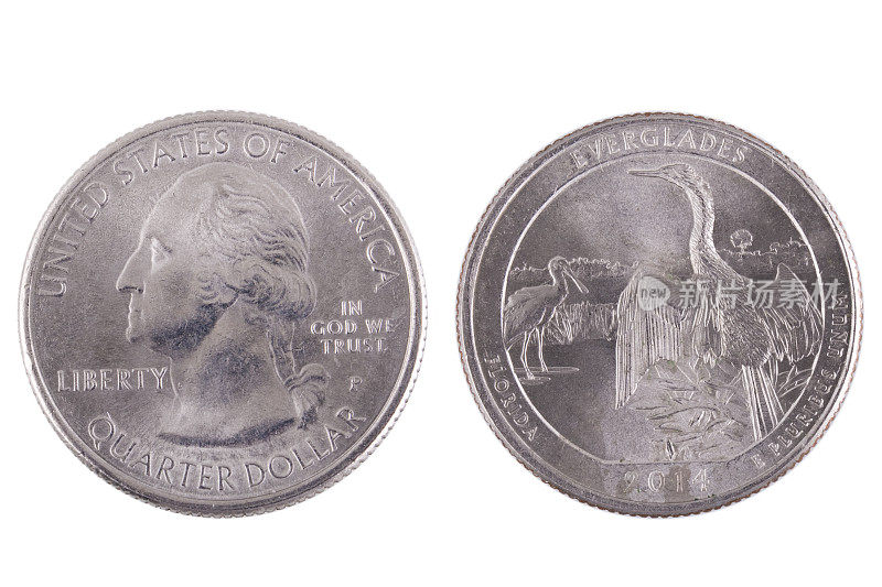 美国纪念佛罗里达州的25美分纪念币