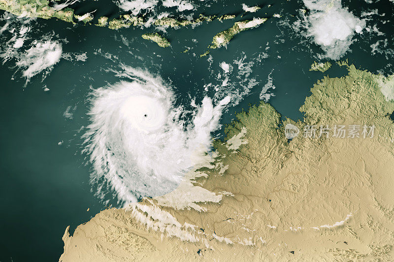 气旋奥尔加2024云图澳大利亚3D渲染颜色