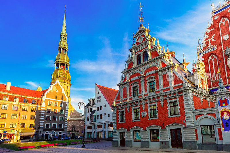 拉脱维亚里加老城市政厅广场