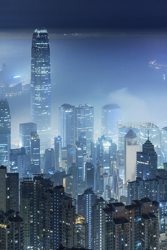 朦胧的香港夜景
