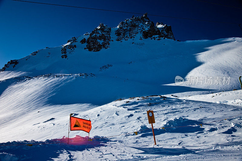 瑞士阿尔卑斯山脉雪崩警告信号