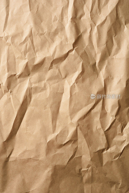 皱巴巴的棕色包装纸纹理背景