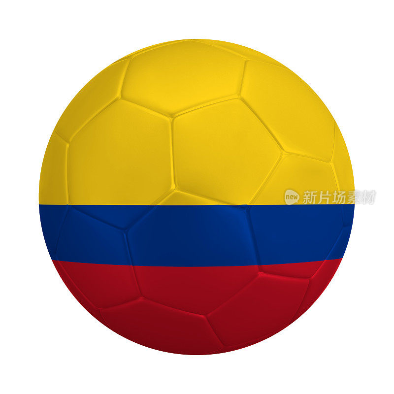 带有哥伦比亚国旗颜色的足球