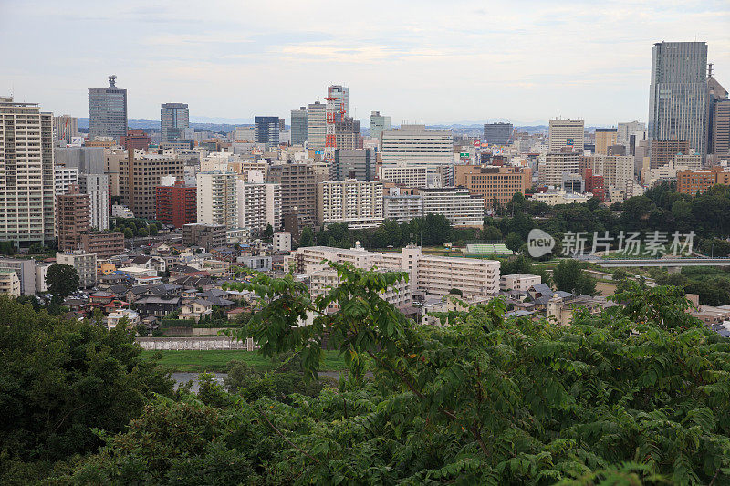 日本仙台的城市景观